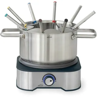 Lacor - 69399 - Elektrisches Fondue, schmelzen Käse und Schokolade, mit 8 Gabeln, abnehmbarer Topf, Thermostat, Thermostat, Edelstahl, 1500 W