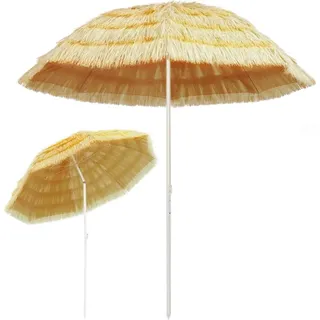 vidaXL Strandschirm Natur 240 cm Hawaii-Stil - Braun