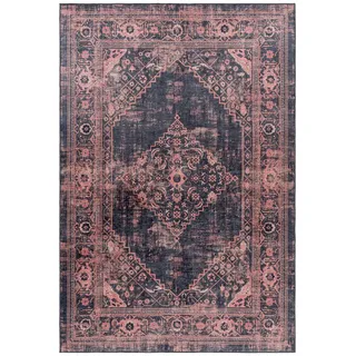 Novel Flachwebeteppich , Rot, Schwarz , Textil , orientalisch , rechteckig , 120x170 cm , Oeko-Tex® Standard 100 , für Fußbodenheizung geeignet, schmutzabweisend, für Hausstauballergiker geeignet, lichtunempfindlich, antistatisch, waschbar, pflegeleicht, strapazierfähig, leicht zusammenrollbar , Teppiche Und Böden, Teppiche, Webteppiche