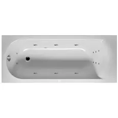 RIHO Miami Rechteck-Badewanne, Version links, mit Flow-System, Einbau, 1-Sitzer, weiß, B0, Ausführung: 180x80x43cm, Nutzinhalt: 140 Liter