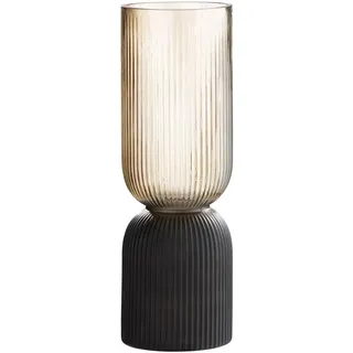 Gilde Dekovase - Braun, Schwarz - Glas - 31.5 cm , auch für frische Blumen geeignet , Dekoration, Vasen, Glasvasen