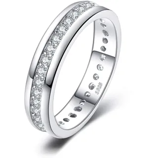JewelryPalace Ringe Frauen Ehering Ring Silber 925 Damen, Zirkonia Silberringe Trauringe Damenring Vorsteckring Hochzeitsringe Antragsring Memoirering Ewigkeitsring Ringe Set, Damen Schmuck 60