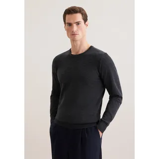 Pullunder SEIDENSTICKER "Schwarze Rose", Herren, Gr. S, anthra mélange, 100% Wolle, unifarben, regular fit, Rundhals, Pullover Pullunder, 1/1 Rundhals Uni