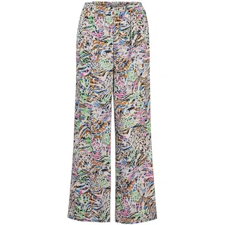 Schlupfhose GOLDNER "Kurzgröße Hose mit weitem Bein", Damen, Gr. 20, K-Gr, bunt (bunt, gemustert), Obermaterial: 100% Viskose CV., weit, Hosen Schlupfhose, Luftige, weite Beinführung