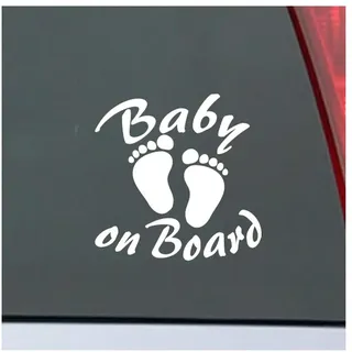 Ambiance-Live Wandtattoo Anmeldung mit Baby Fußabdrücke - 15 x 15 cm, Weiss