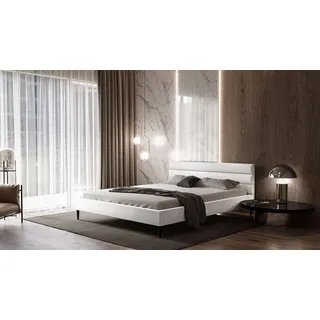 Polsterbett FREYA mit Gestell 140x200, Beine: Schwarz Madrid 920