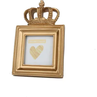 Willump Gold Crown Photo Frame, 12x17cm/7inch Resin Picture Frame with Kickstand - Vintage Picture Frame for Portrait or Family Photos (Ein Quadrat-8 x 8 cm)