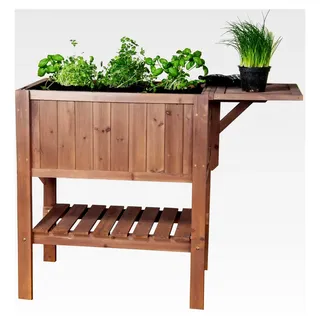 Hochbeet mit Tisch Cube 1 - Gemüse- und Kräuterbeet für Balkon und Terrasse