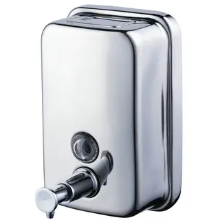 Beelee 18oz/ 500 ml Seifenspender aus Edelstahl manuell, Wandmontage Flüssigseifenspender, Lotionspender, Polierter Chrom, BA4028SS5