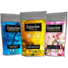 Mico Flower Pack - 3 wasserlösliche Düngemittel - Thrichodermas, Blüte und Aminosäuren für 420 Pflanzen - Blattpflanzen - Große Ernte (100 + 50 + 30 gr)