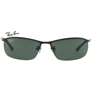 Ray-Ban RB3183, Erwachsener, Uni, Rechteckig, Schwarz, Nicht-polarisierte Linse, Metall - Grün
