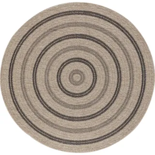 Livabliss Outdoorteppich Rhonda Rund Jute-Optik Ø 160 cm Schwarz , Textil , Grafikmuster , 160x160 cm , Oeko-Tex® Standard 100 , in verschiedenen Größen erhältlich , Teppiche und Böden, Teppiche, Outdoorteppiche