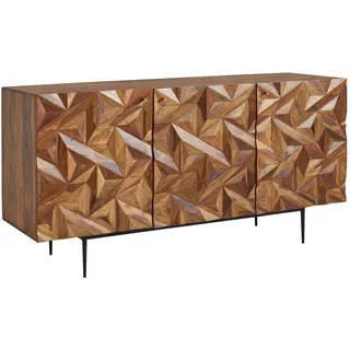 FineBuy Sideboard FineBuy Kommode 144x72x47 cm Holz Massiv Anrichte Modern Standschrank