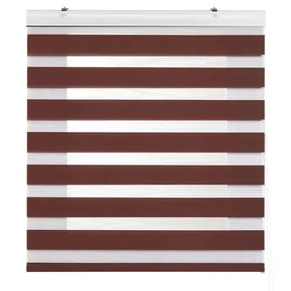 Estoralis SANSA Doppelrollo mit dekorativer Kassette, Polyester, Braun, 125 x 175 cm