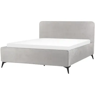 Beliani Polsterbett mit Lattenrost 160x200 cm Grau, Valognes - Textil , 160x200 cm , Schlafzimmer, Betten, Polsterbetten