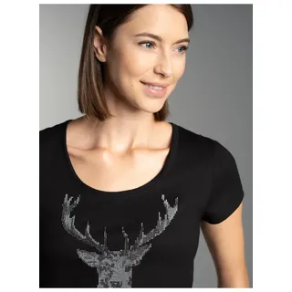 TRIGEMA "TRIGEMA T-Shirt Glitzer-Hirsch", Damen, Gr. XXL,
