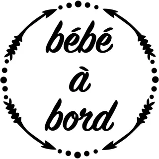 Ambiance Sticker Autoaufkleber Baby an Bordüre schwarz – H15 x L15 cm