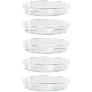 Kalapanta Transparente Blumentopf Untersetzer aus Kunststoff, Set 5 Stück Ø 12 cm, Rund für Innen & Außen