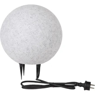 Kugelleuchte Kugellampe Außenleuchte Granit-Optik, Ø 28cm, E27 inkl. 1,5m Kabel/Stecker - Grau