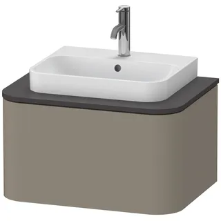 Duravit Happy D.2 Plus Konsolenwaschtischunterbau wandhängend, 650x480 mm, 1 Auszug, für Aufsatzbecken, HP4940092920010, Farbe: Steingrau Seidenmatt Lack mit Innenbeleuchtung