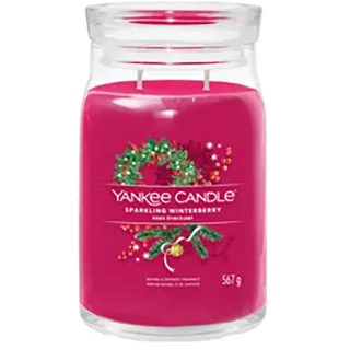 Yankee Candle SIGNATURE GROSSES GLAS SPARKLING WINTERBERRY Kerzen 567 g