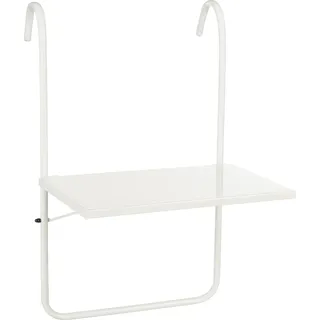 Mica Decorations Seatle Balkontisch – Balkon Möbel – Balkon Plateau – 57,5 x 38 cm – Metall – Weiß - Weiß