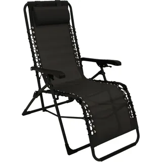 DEGAMO Relaxsessel NIZZA, Metall schwarz Bezug schwarz, stufenlos verstellbar - Schwarz