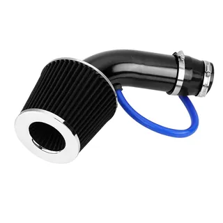 Ausla Sportluftfilter, Auto Kaltluft Ansaugfilter, 76mm 3inch Kaltluftansaugschlauch, Aluminium Induktion Schlauch Kit(schwarze Kohlefaser)