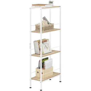 Woltu Nischenregal 4 Ebenen 50 x 110 x 20 cm Weiß/Eiche