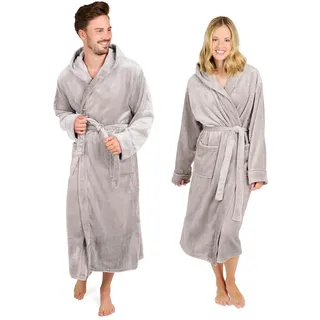 Blumtal Bademantel Damen & Herren - Kuscheliger Fleece Morgenmantel mit Kapuze & Taschen, OEKO-TEX® Zertifiziert