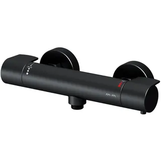 AM.PM X-Joy FXA40022 Duscharmatur Schwarz Matt Thermostat, Duschthermostat, Brausethermostat Brausearmatur, Thermostatbrausebatterie, Mischbatterie Dusche mit Verbrühschutz bei 38°C, Armatur für Dusche