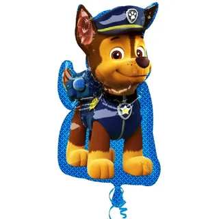 Amscan 3449501 - Super Shape Folienballon Chase, Größe 58 x 78 cm, Volumen 40 Liter, Paw Patrol, Heliumballon