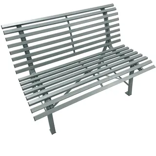greemotion Gartenbank 2-Sitzer Metall Palermo Stapelbank mit Rückenlehne grau 150x73x78 cm - Silber