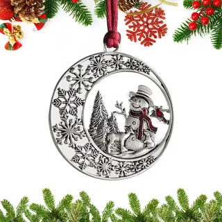 Weihnachtsschmuck, 2025, massives Zinn, Weihnachtsbaumschmuck, handgefertigt, Metall, zum Aufhängen, Sammlerstücke für Weihnachtsbäume, Zuhause, Party, Geschenke (Schneemann)