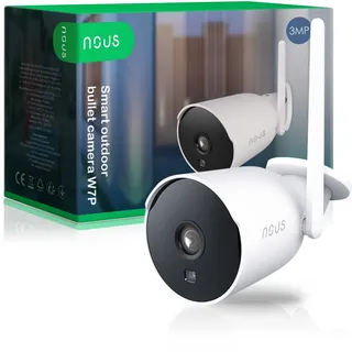 NOUS W7P 3MP Überwachungskamera mit Bewegungsmelder, PTZ Kamera außen, Videoüberwachung, WLAN Überwachungskamera außen, Haustierkamera mit App, Ip Camera Outdoor, Kamera Überwachung außen, 2.4GHz WiFi