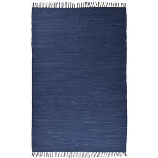THEKO Young Fashion Klassischer Teppich strapazierfähig aus 100% Baumwolle in der Farbe Blau 700, Maße: 160cm x 90cm, 420134