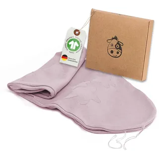 Minky Mooh® - Stillkissenbezug für 190 cm Stillkissen XXL Bio Baumwolle (Öko-Tex 100) flieder - Kissenbezug für Schwangerschaftskissen & Seitenschläferkissen - Kissen-Bezug weich, gestrickt & waschbar