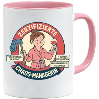 Lustige Mama Tasse | Zertifizierte Chaos-Managerin | Geschenk für Mütter mit Humor | Frühstücksleitung, Trotzphase & TikTok Support | Oma Geschenkidee | Muttertagsgeschenke