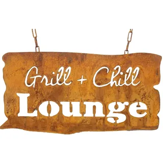 Schild Spruchtafel rostiges Gartenschild Edelrost Rost zum hängen Gartendeko (Grill&Chill)