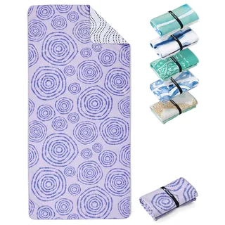 Fit-Flip Strandtuch XXL aus Mikrofaser - leicht und schnelltrocknend - 100% recyceltes Strandhandtuch - kompaktes Handtuch zum Baden - Badetuch (Circles 200x90cm)