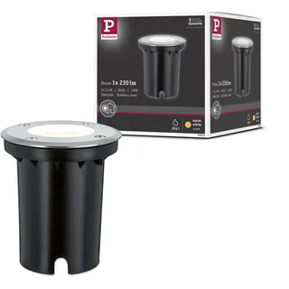 Paulmann Bodeneinbauleuchte Edelstahl 12,4 cm GU10 IP67 3,5W 230lm warmweiß
