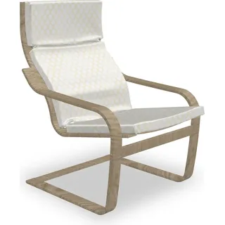 ABAKUHAUS Elfenbein Poäng Sessel Polster, Große Tupfen-Kreise, Sitzkissen mit Stuhlkissen mit Hakenschlaufe und Reißverschluss, weiß Beige - Beige