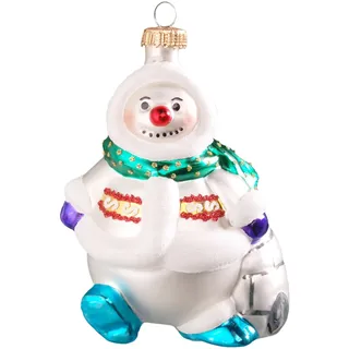 Krebs Glas Lauscha Schneemann Weihnachtsornament 1-tlg. 11cm