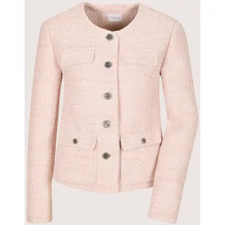 Jackenblazer MADELEINE "Blazer Bouclé-Blazer mit Glanzakzenten", Damen, Gr. 38, rosa (perlrosa), Obermaterial: 100% Polyester PES., Modern, gerade, Blazer Jackenblazer, Bouclé