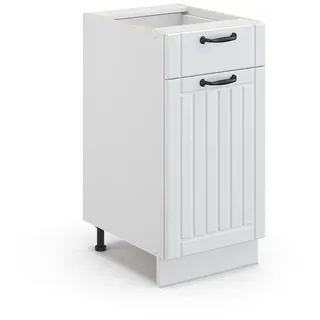 Vicco Midischrank Fame-Line Weiß Landhaus 40 x 82 cm ohne Arbeitsplatte, Model 43407 - Weiß