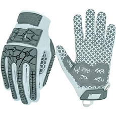 Seibertron Lineman/Linebacker Handschuhe 2.0 Padded Palm American Football Receiver Gloves, Flexibler TPR-Aufprallschutz Back of Hand Handschuhe Erwachsener Sizes White XL