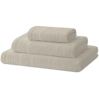 Degrees home – Badetuch-Set – Duschtuch, Handtuch und Bidet-Handtuch – 100% Baumwolle – 480 g/m2 – 1-30X50 / 1-50X100 / 1-65X130 – BEIGE