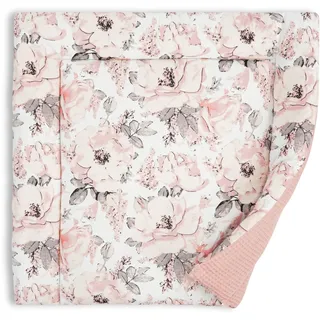 Totsy Baby Wickelauflage Wickelunterlage aus Baumwolle 75x72 cm - Weich und waschbar Wickelunterlage für Babys Wickelmatte aus Stoff für Wickeltisch Wickelkommode oder Waschmaschine 75 x 72 Oeko-Tex Wilde Rose