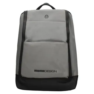 Momo Design Rucksack für Herren, Schwarz, aus Polyurethan, mit Reißverschluss und organisierten Fächern - Schwarz