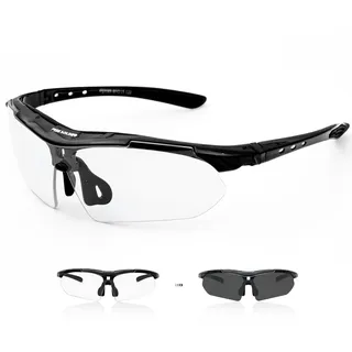 FREE SOLDIER Photochromatische Selbsttönend Fahrradbrille, Unisex, Sportsonnenbrille mit UV400-Schutz transparenter Gläser für Radsport, Radfahren, MTB
